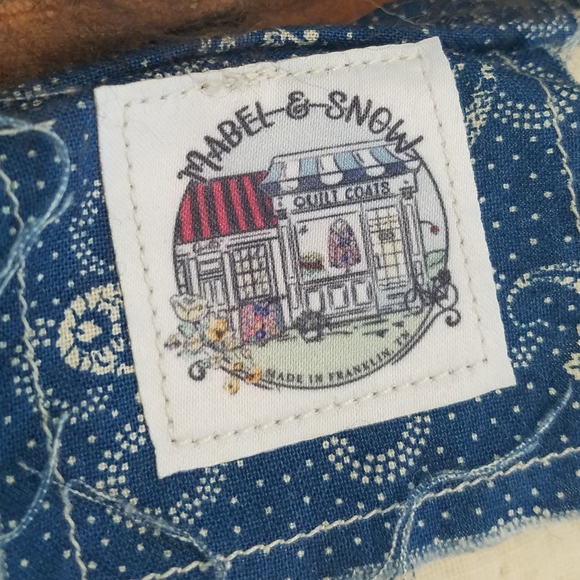 NWOT Mabel And Snow Quilt Coat Genuine Sheepskin Collar Size Small / Med… - Picture 2 of 9